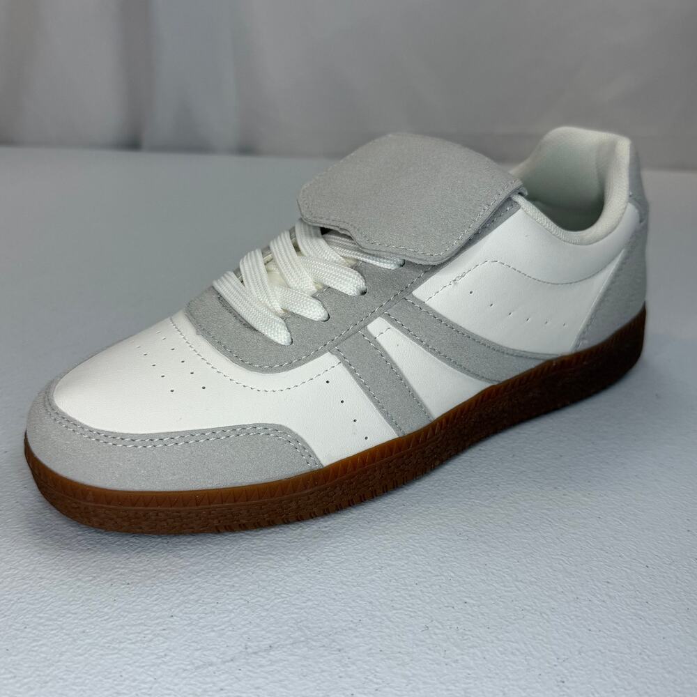 Rihiro Women’s Fashion Sneakers – White & Gray – Size 8